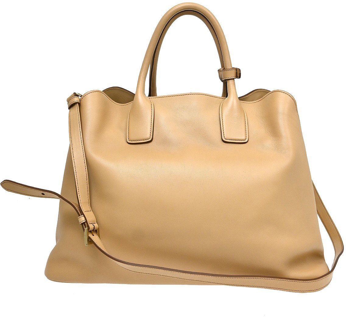 Prada Shopping Tote Cervo Leather Large Beige