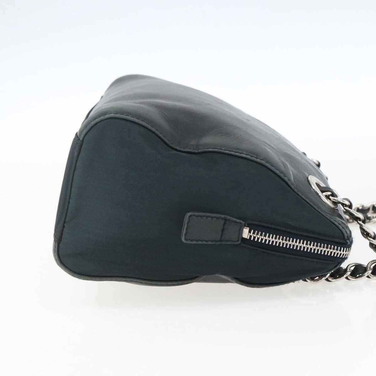 Prada Prada Vintage Chain Shoulder Bag Leather Navy