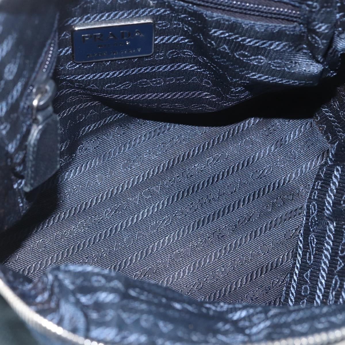 Prada Prada Vintage Chain Shoulder Bag Leather Navy