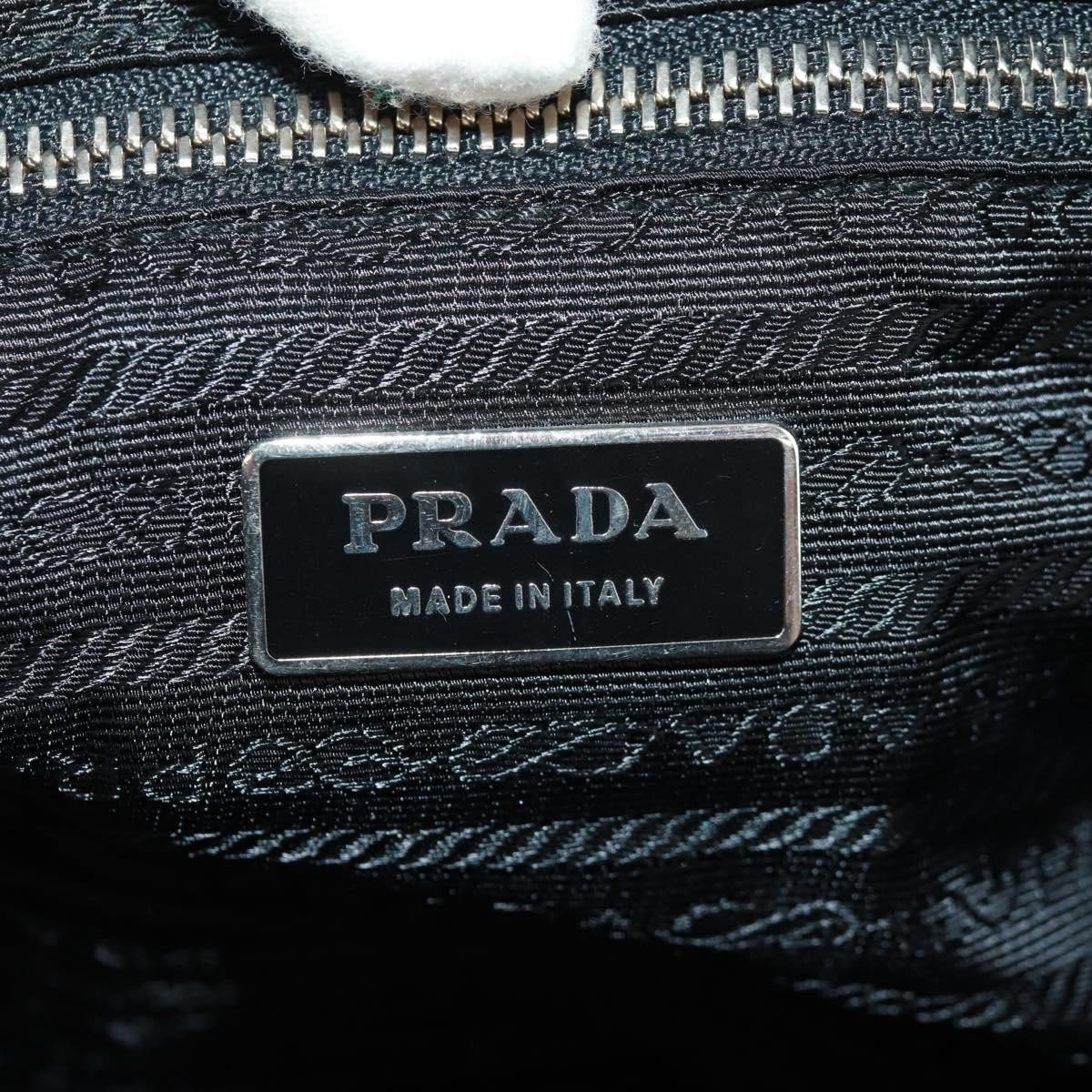 Prada Prada Double Pocket Drawstring Shoulder Bag Tessuto Zwart