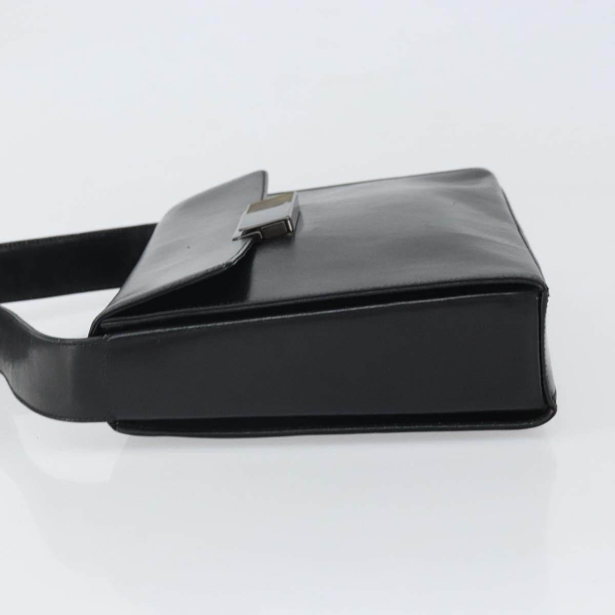 Prada Vintage Flap Shoulder Bag Leather Zwart