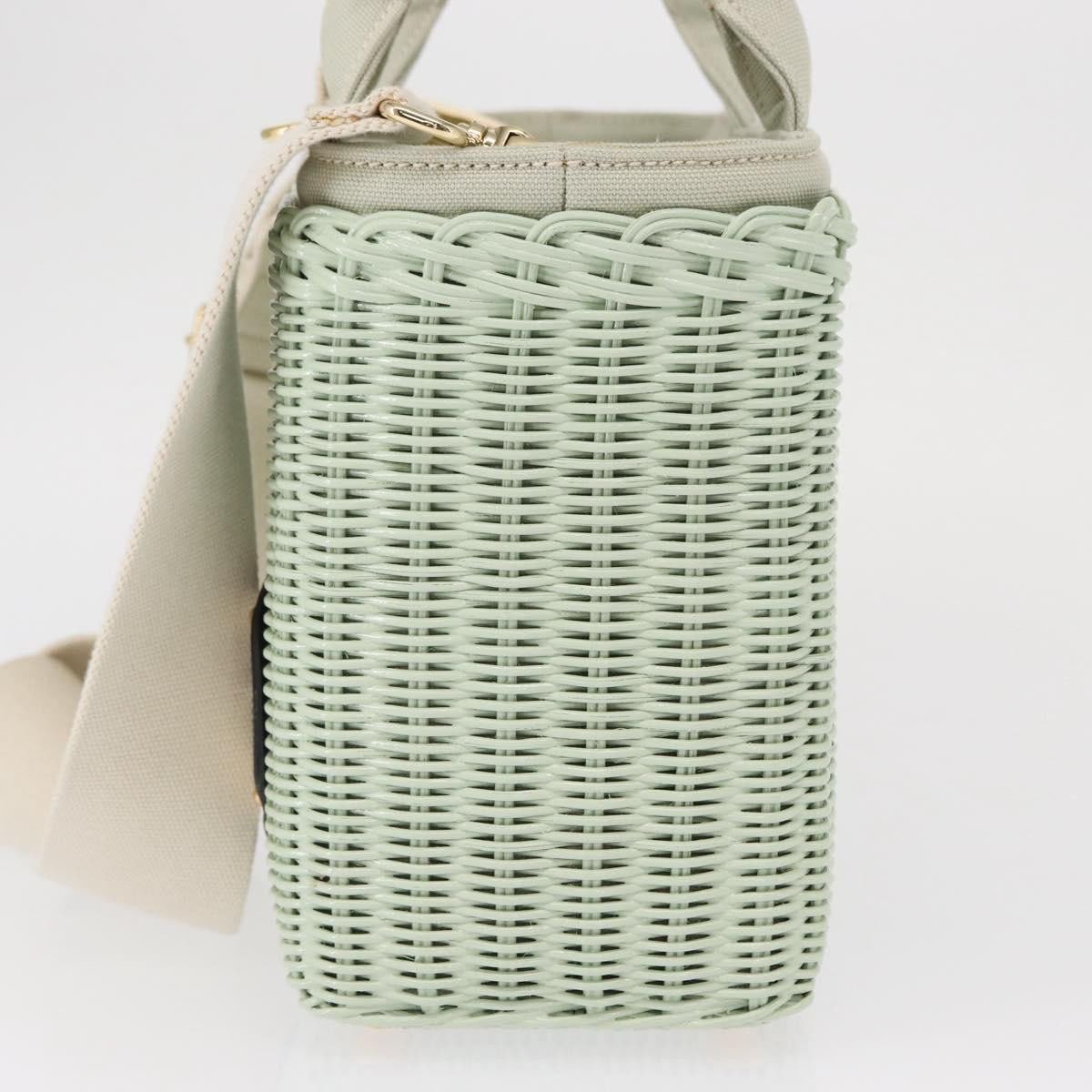Prada Prada Comic Basket Bag Wicker with Applique Small Groen