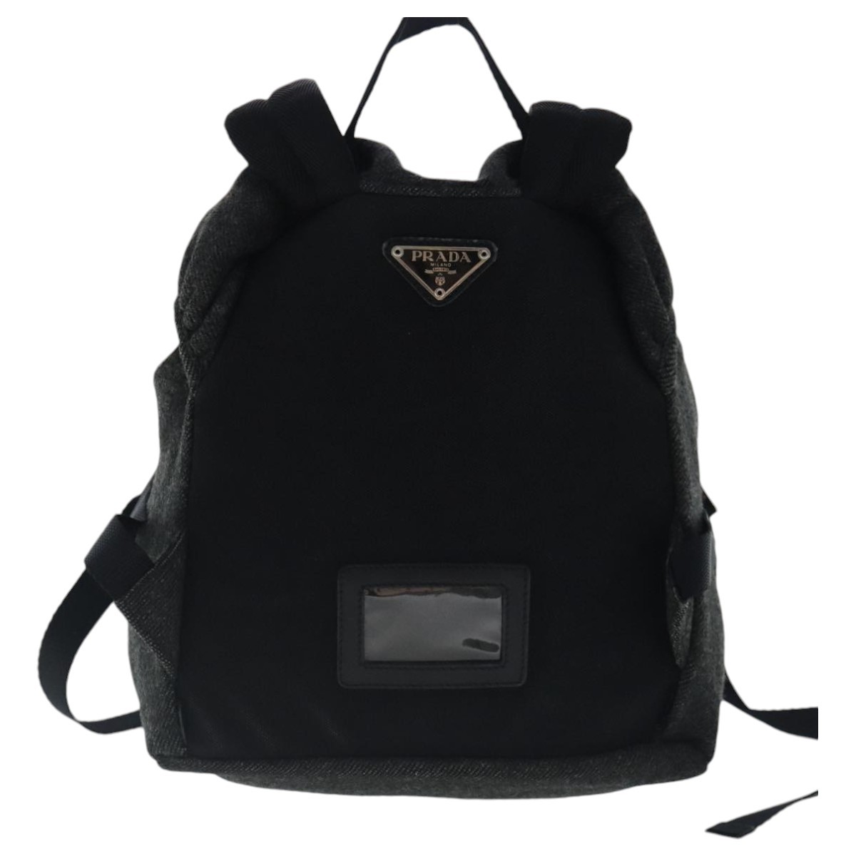 Prada Prada Single Buckle Pocket Backpack Wool Grijs