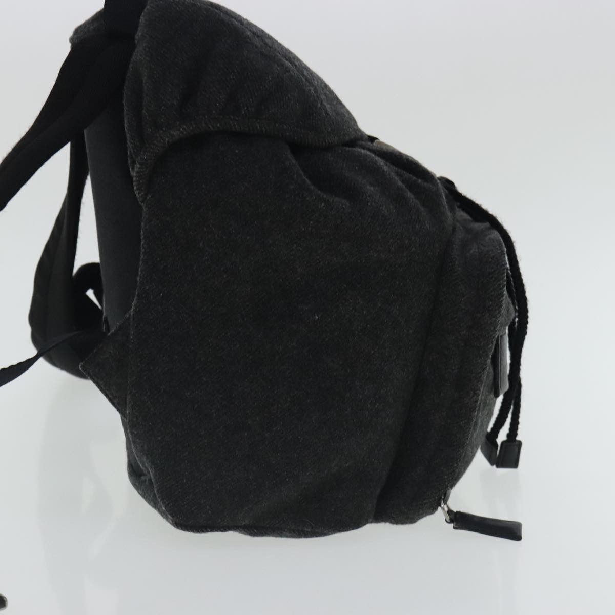 Prada Prada Single Buckle Pocket Backpack Wool Grijs