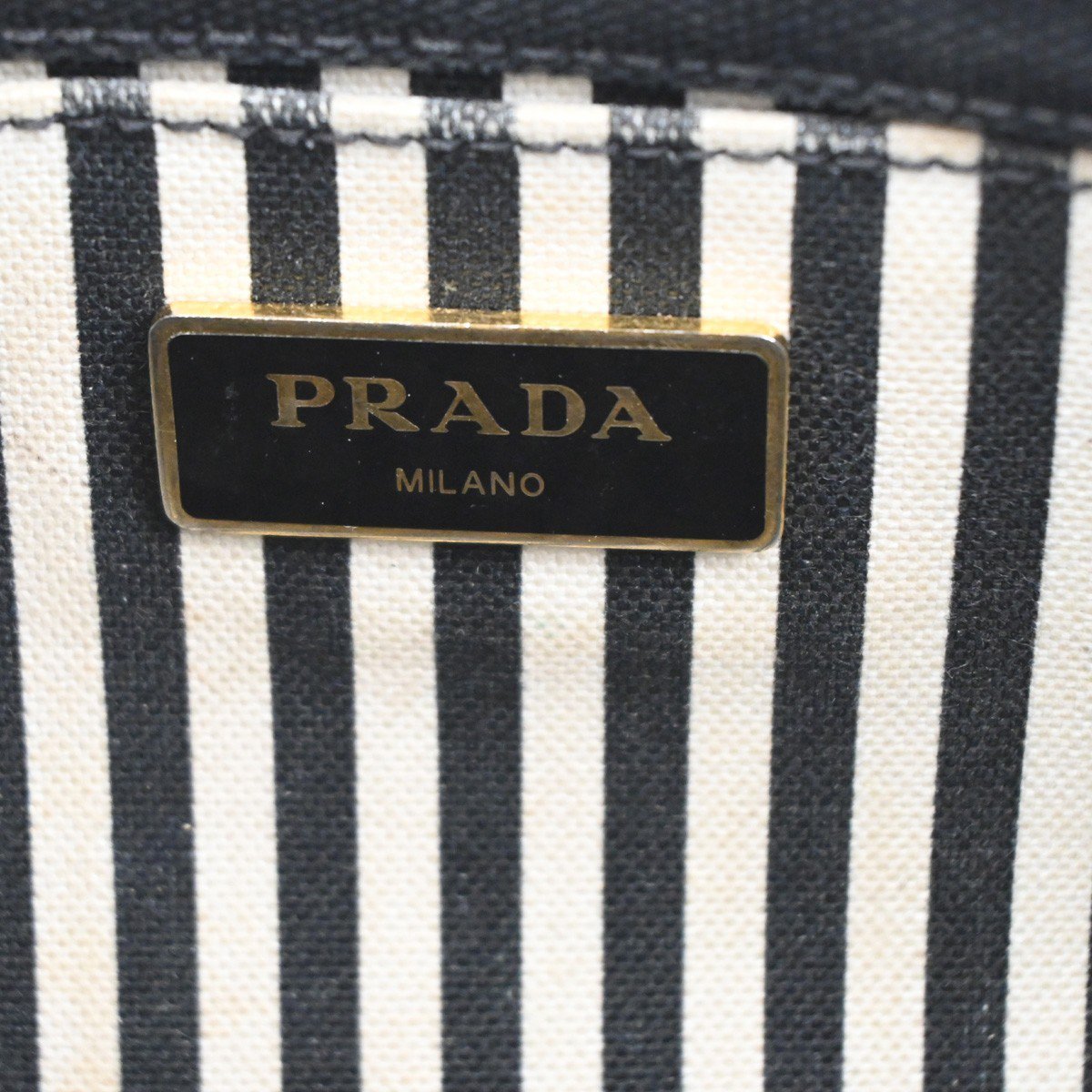 Prada Prada Canapa Convertible Tote Canvas Medium Zwart