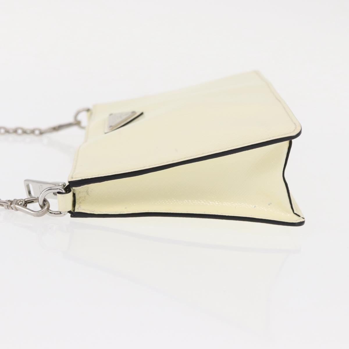 Prada Prada Chain Crossbody Bag Vernice Saffiano Leather Small Wit