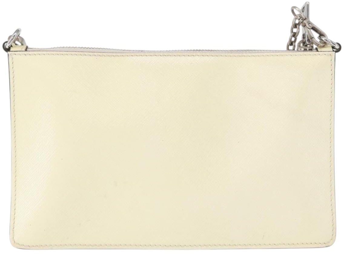 Prada Prada Chain Crossbody Bag Vernice Saffiano Leather Small Wit