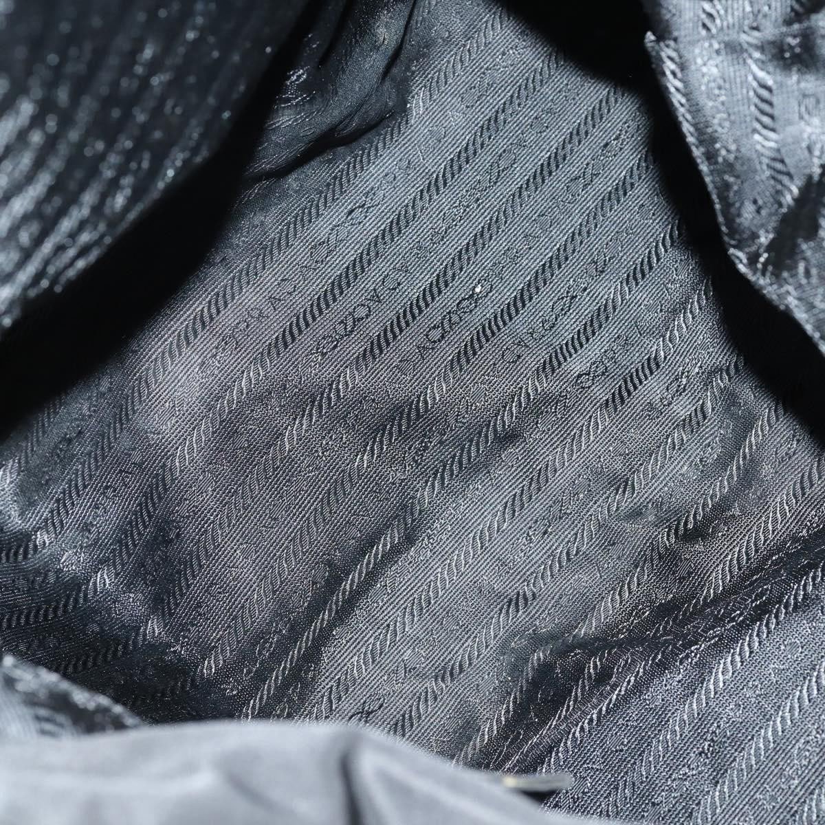 Prada Prada Convertible Metal Handle Satchel Quilted Tessuto Zwart