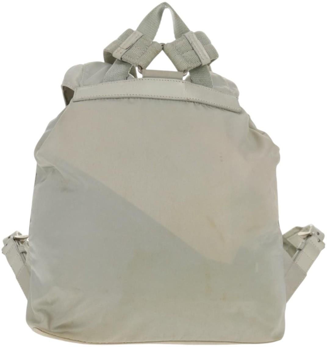 Prada Prada Double Pocket Backpack Chain Shoulder Bag Re-Nylon Mini Grijs