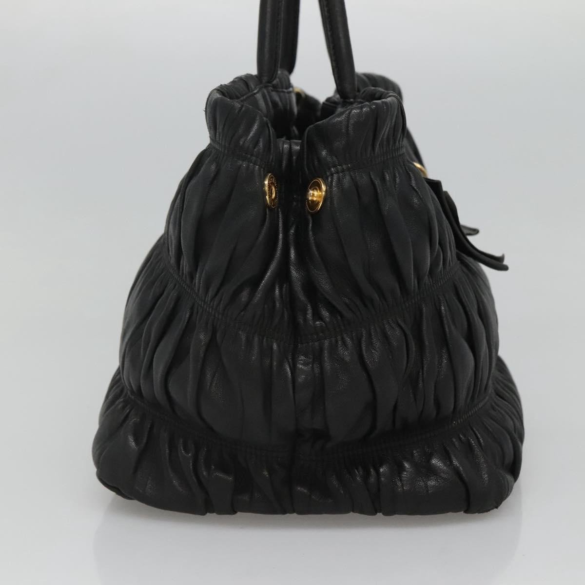 Prada Nappa Gaufre Bow Leather Zwart