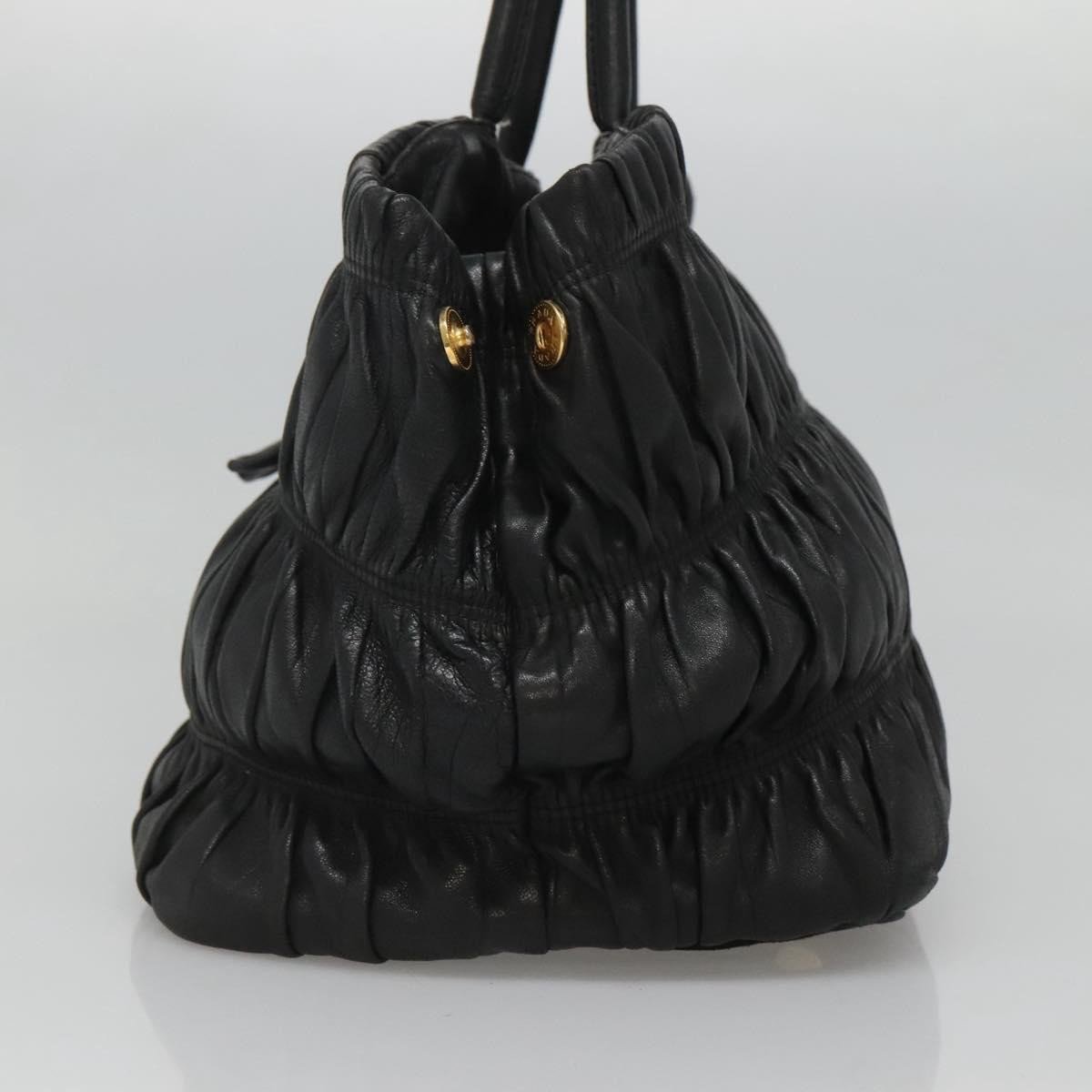 Prada Nappa Gaufre Bow Leather Zwart