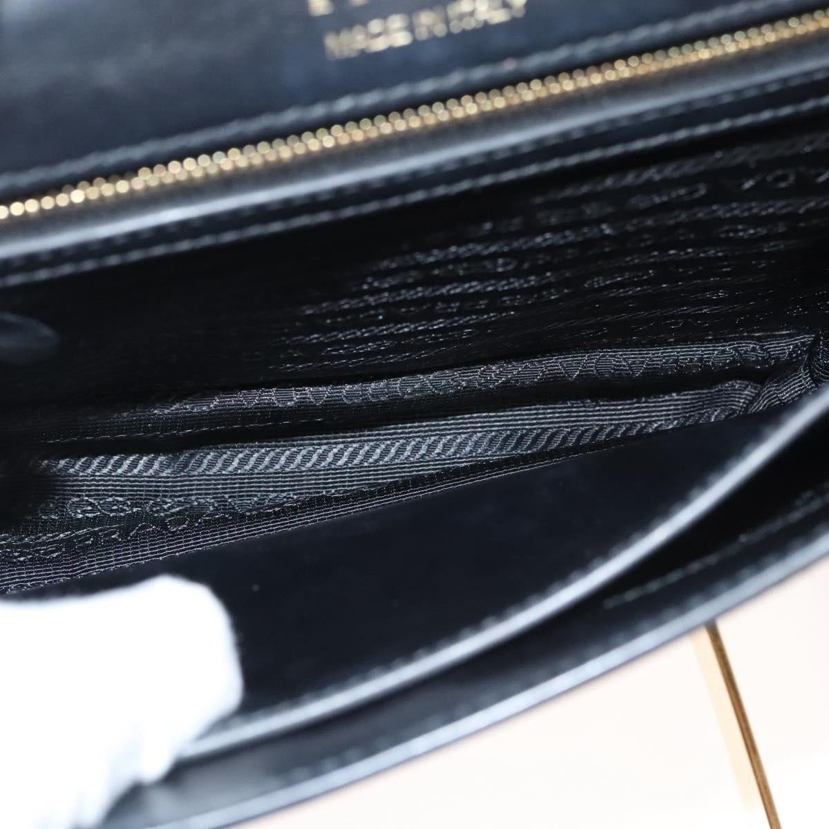 Prada Prada Metal Ribbon Shoulder Bag City Calfskin Small Grijs