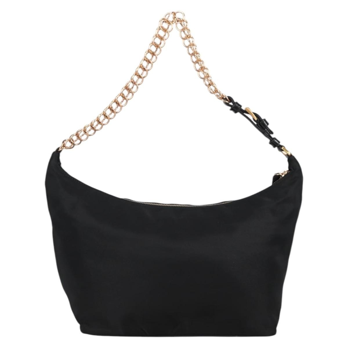 Prada Prada Double Chain Hobo Nylon Zwart
