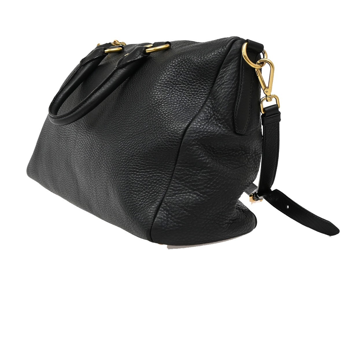 Prada Prada Convertible Boston Bag Vitello Daino Medium Zwart