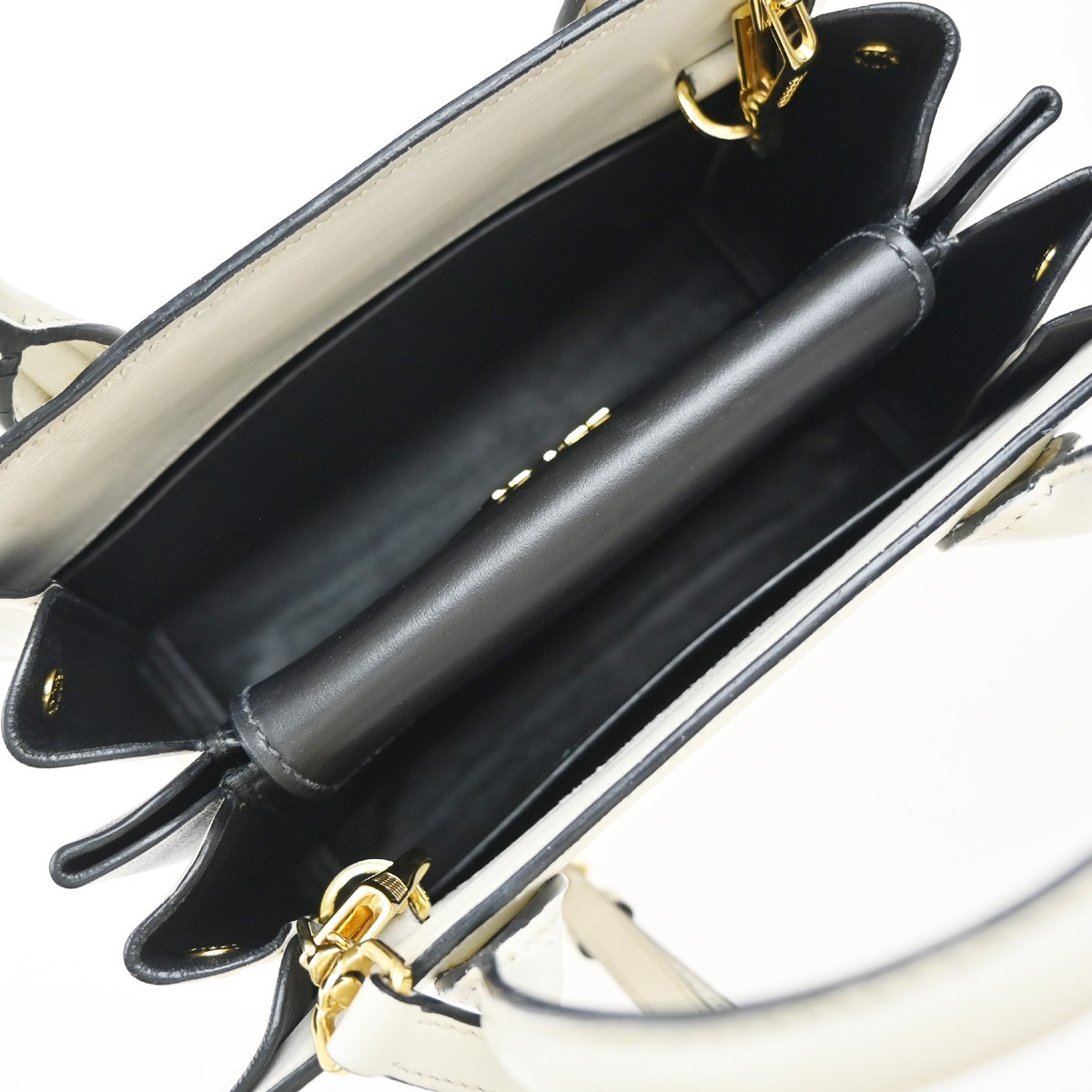 Prada Prada Bibliotheque Tote Saffiano with City Calf Medium Wit