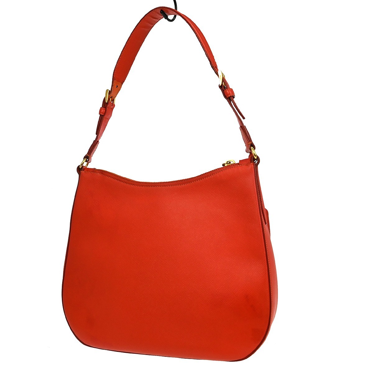 Prada Prada Lux Zip Hobo Saffiano Leather Medium Rood