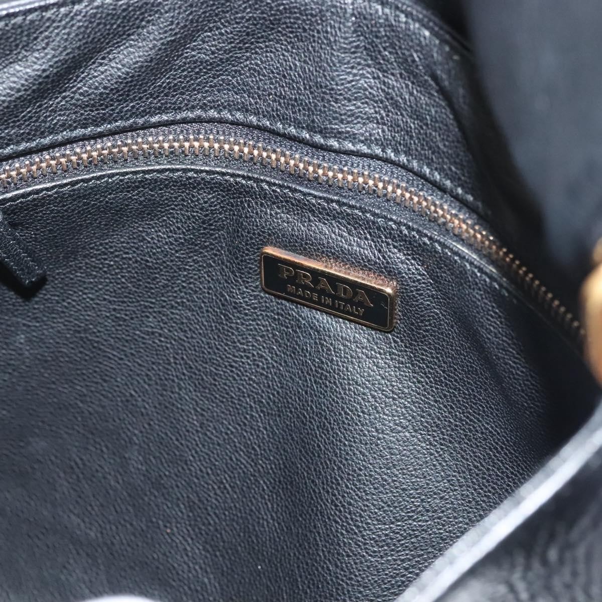 Prada Prada Vintage Chain Flap Shoulder Bag Leather Medium Zwart