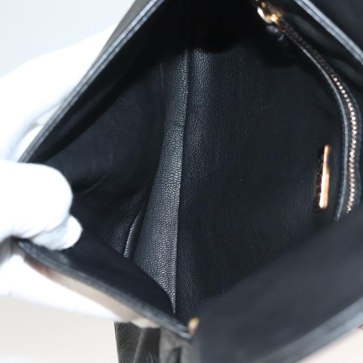 Prada Prada Vintage Chain Flap Shoulder Bag Leather Medium Zwart