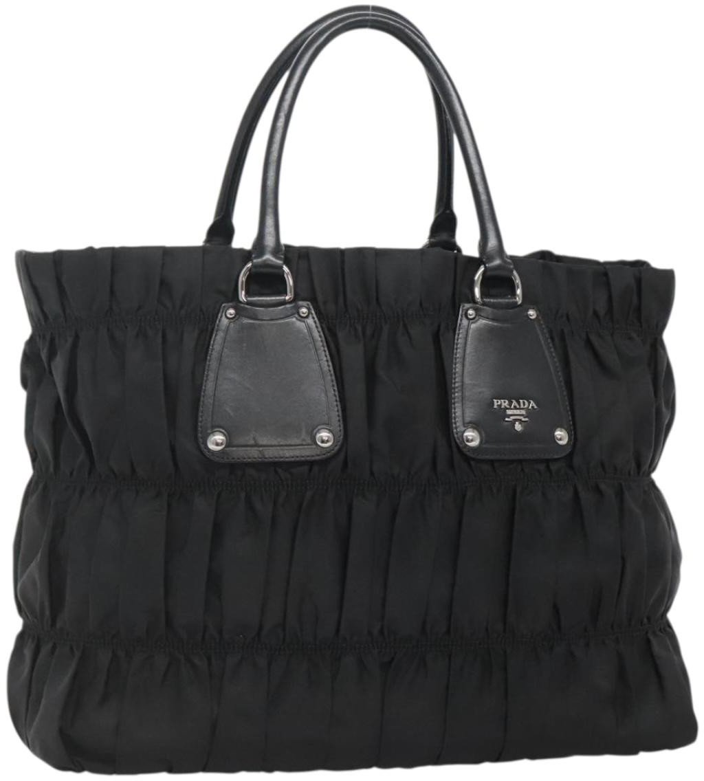 Prada Prada Gaufre Tote Tessuto Large Zwart
