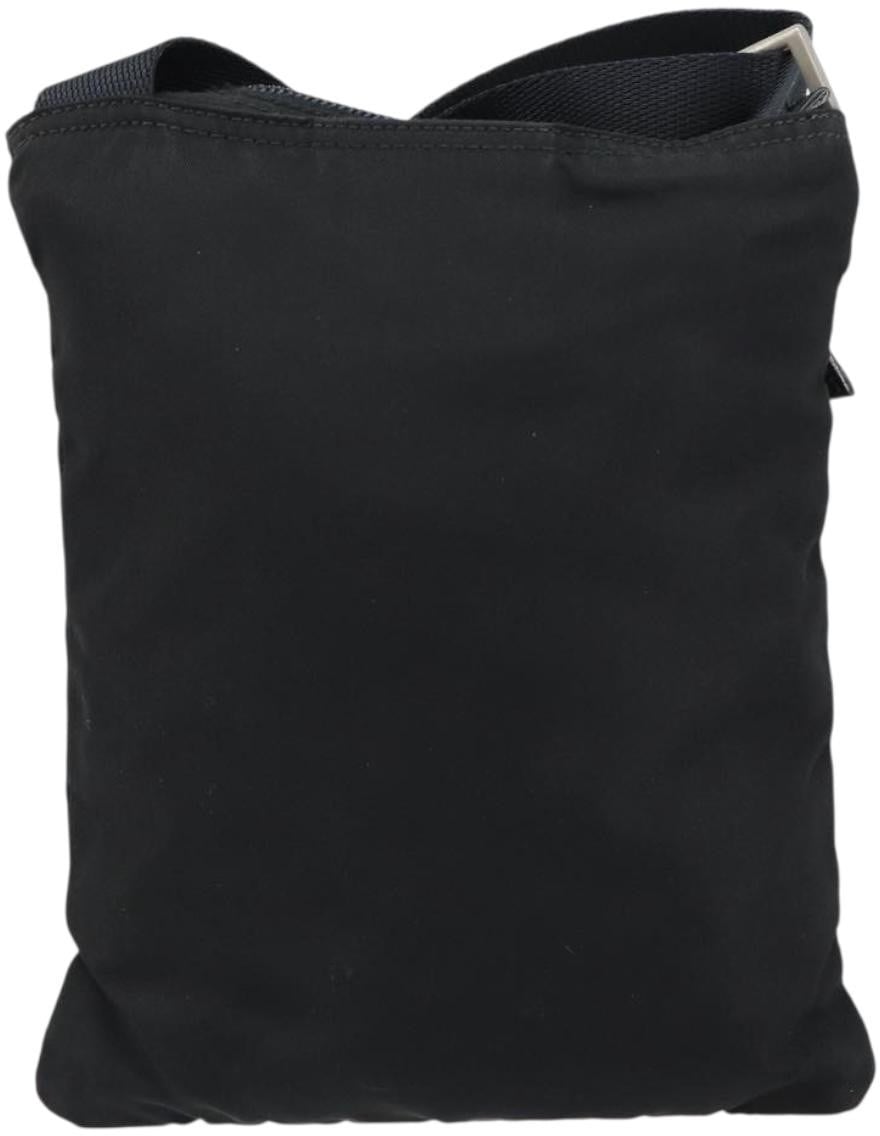 Prada Prada Front Zip Convertible Flat Messenger Tessuto with Leather Small Zwart