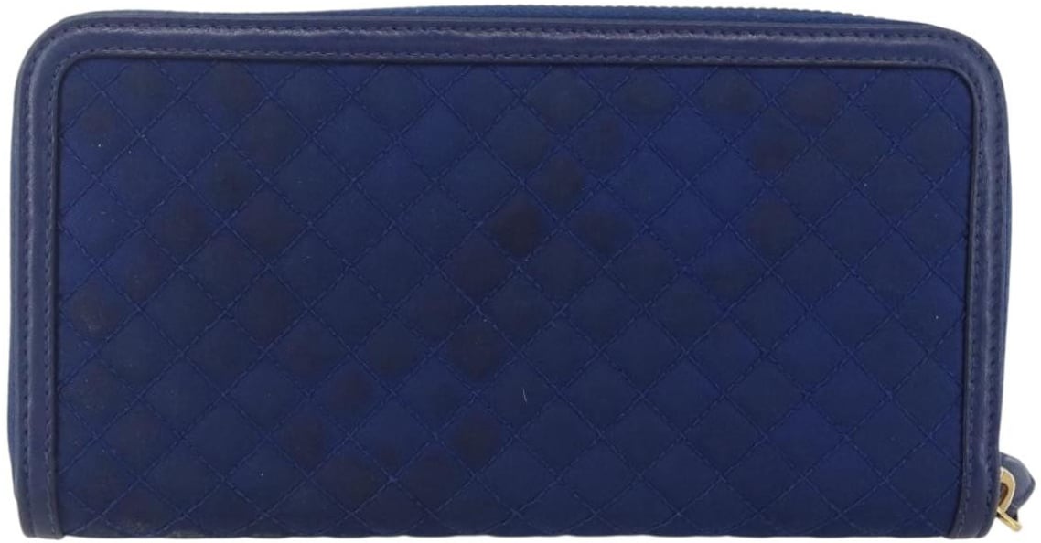 Prada Prada Zip Around Organizer Wallet Saffiano Leather with Applique Blauw