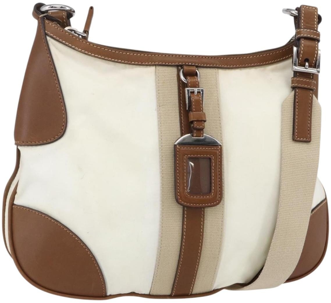Prada Prada Vintage Shoulder Bag Nylon and Leather Beige