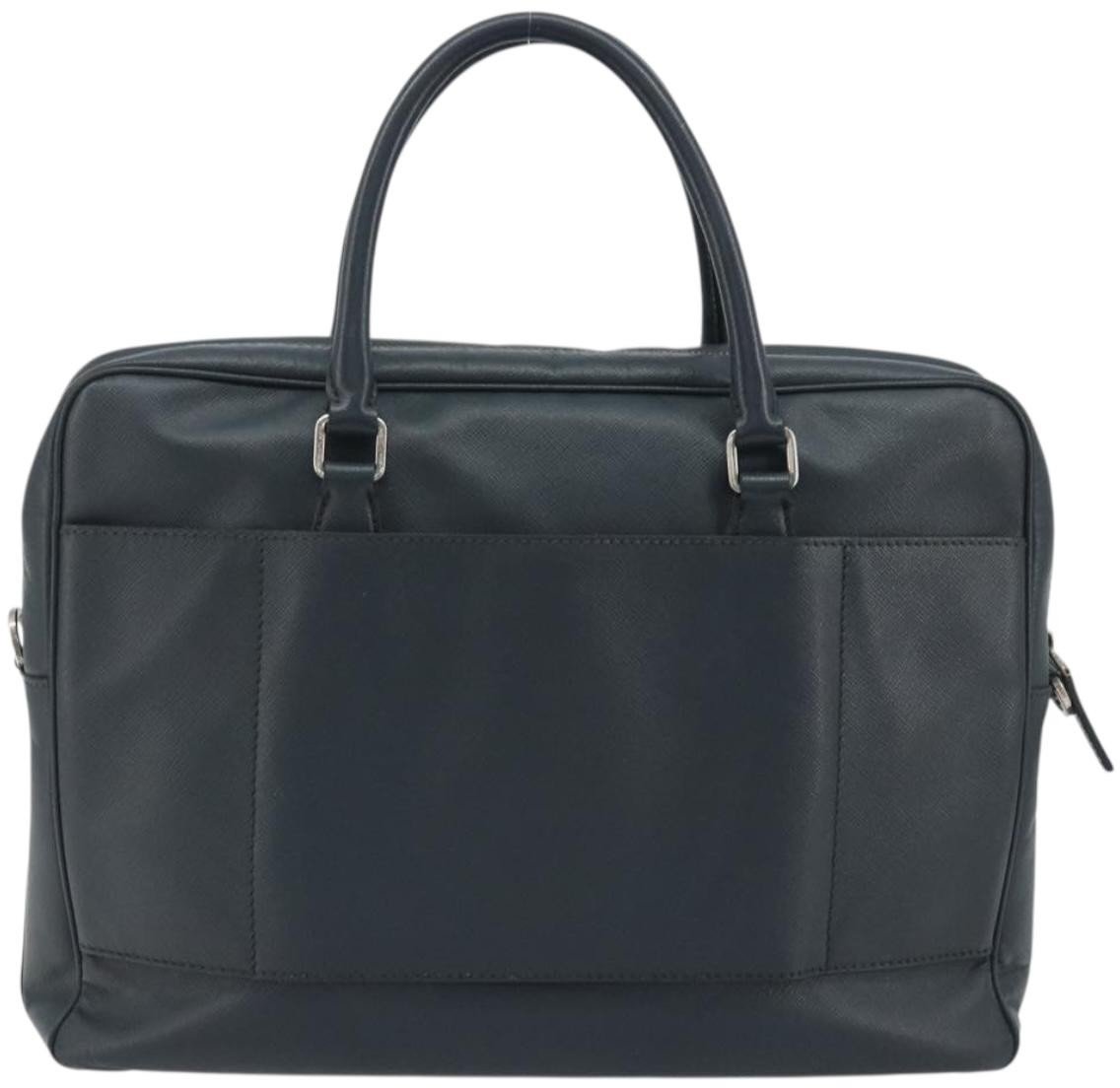 Prada Zip Around Saffiano Leather Large Navy