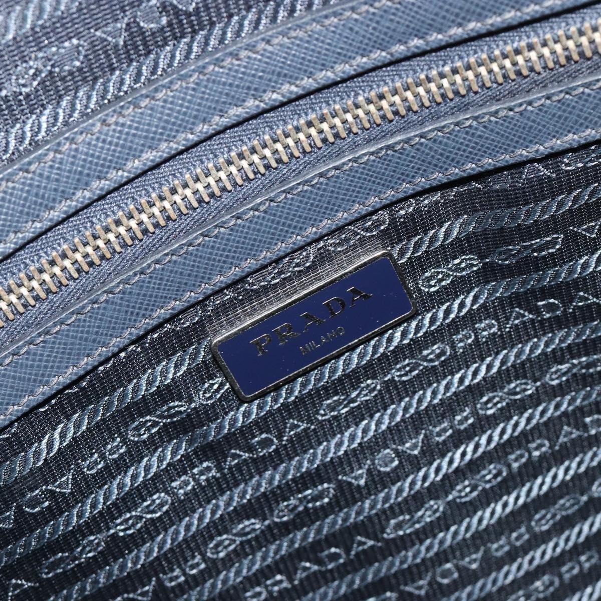 Prada Zip Around Saffiano Leather Large Navy