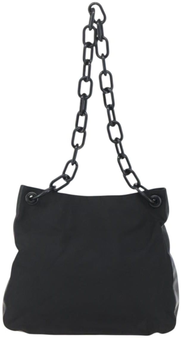 Prada Prada Chain Shoulder Bag Tessuto Medium Zwart