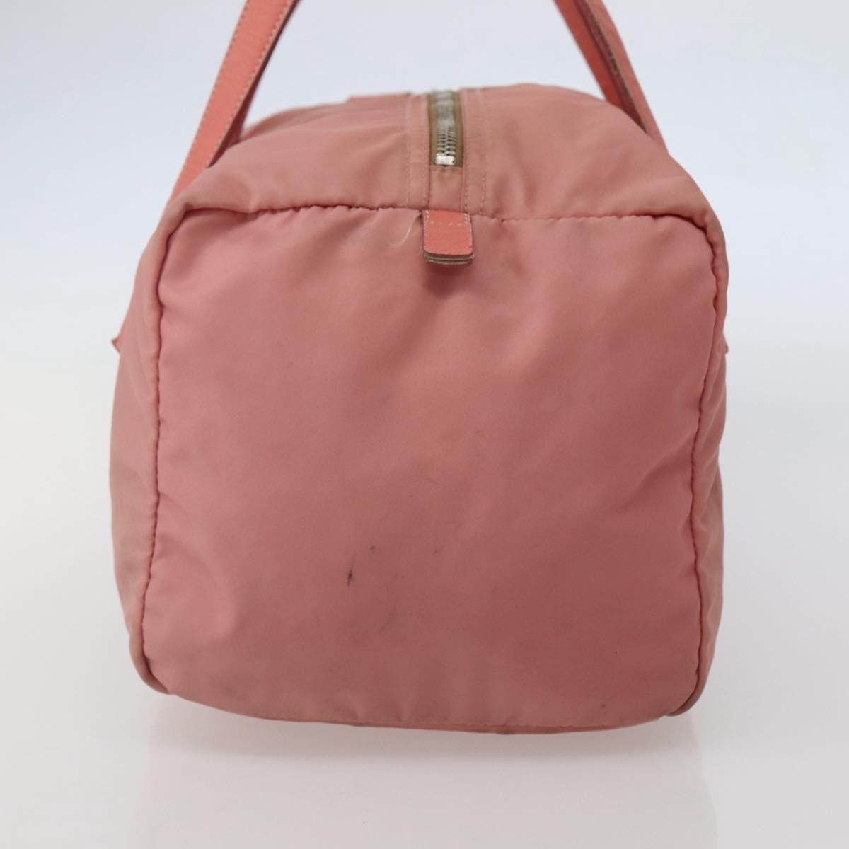 Prada Prada Side Pocket Bauletto Bag Nylon with Leather Small Roze