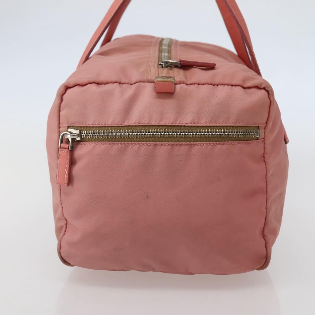 Prada Prada Side Pocket Bauletto Bag Nylon with Leather Small Roze