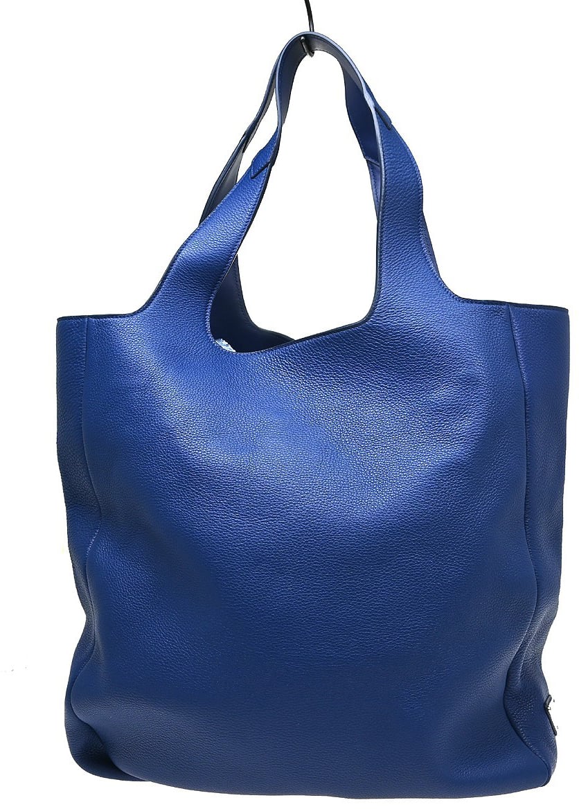 Prada Prada Flou Dynamique Open Tote Vitello Daino Medium Blauw