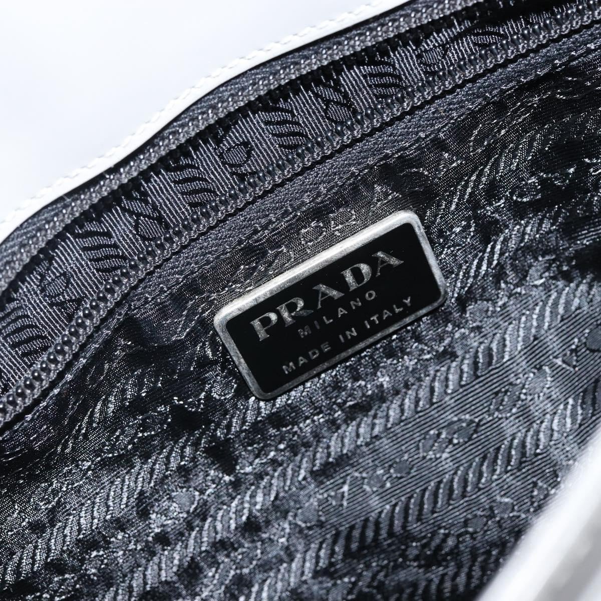 Prada Resin Handle Tote Patent Leather Grijs