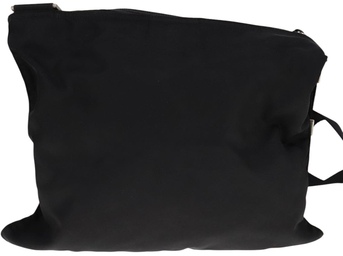 Prada Prada Flat Messenger Bag Tessuto Medium Zwart