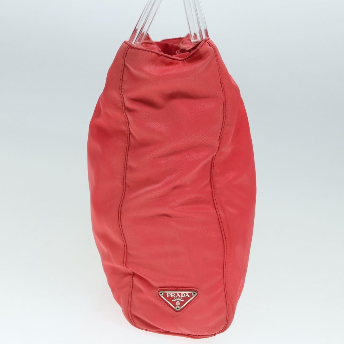 Prada Prada Logo Flat Tote Bag. Nylon Tessuto Roze
