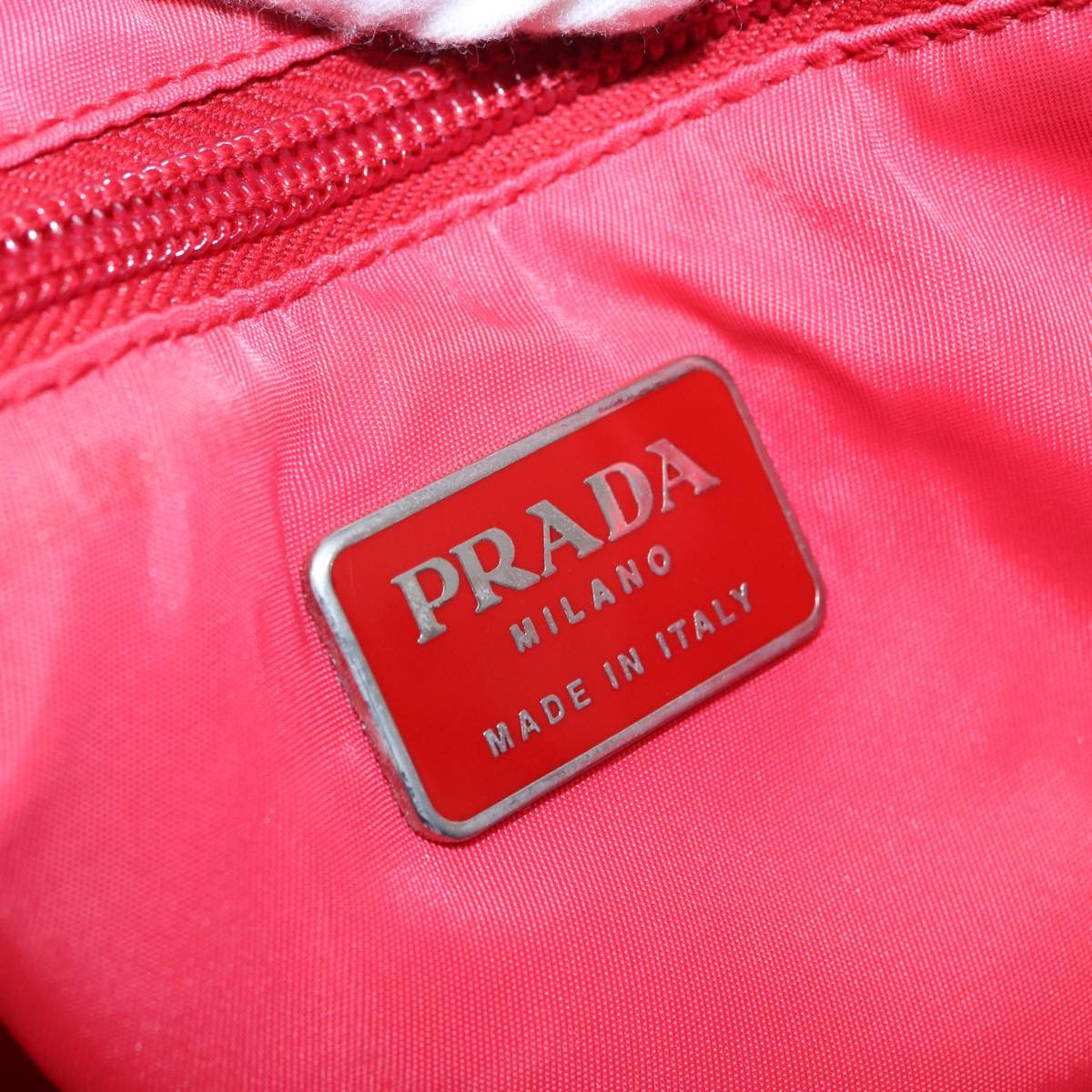 Prada Prada Logo Flat Tote Bag. Nylon Tessuto Roze