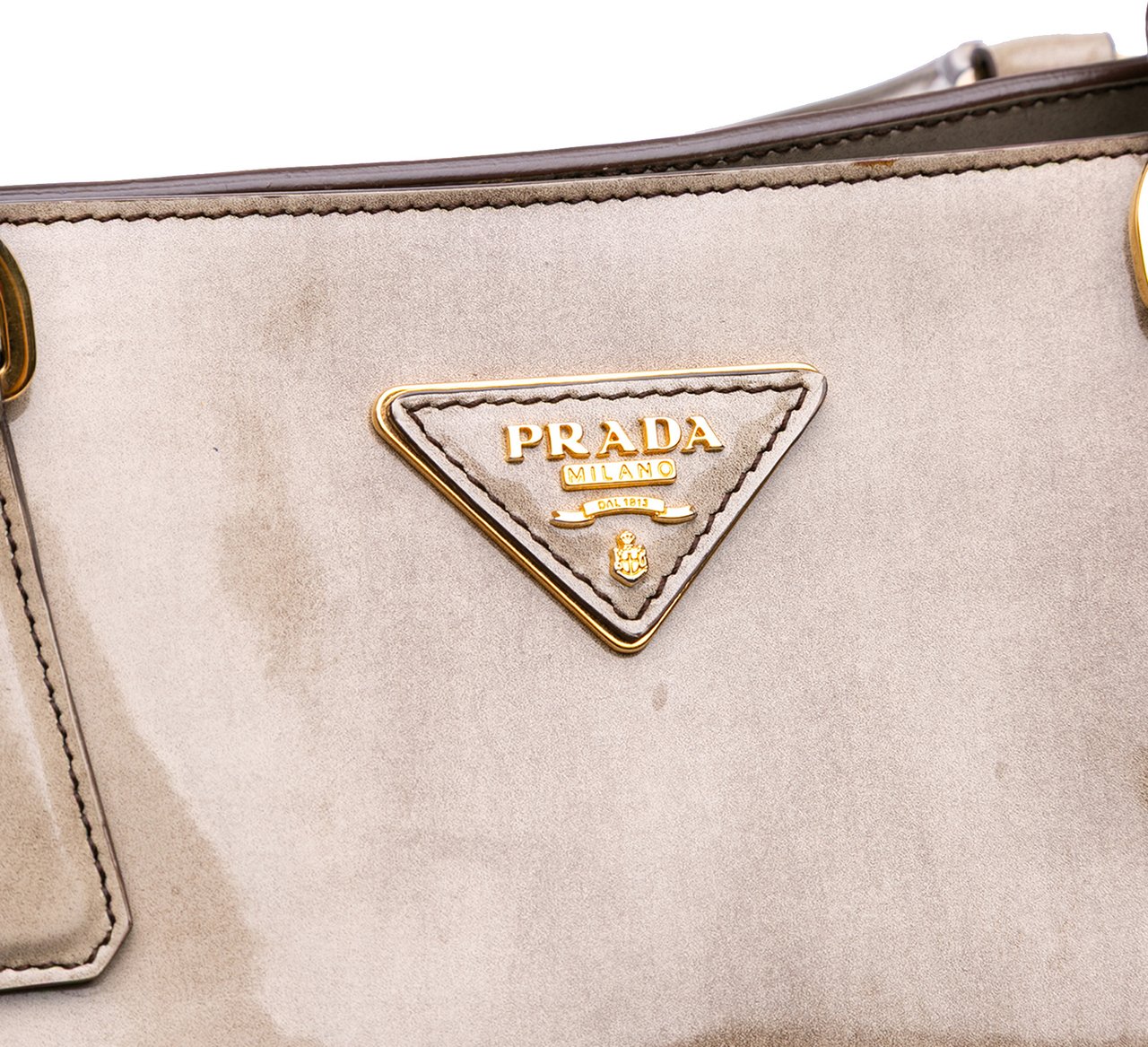 Prada Large Spazzolato Fume Galleria Tote Bruin