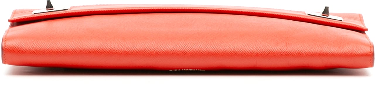 Prada Saffiano Flap Clutch Rood