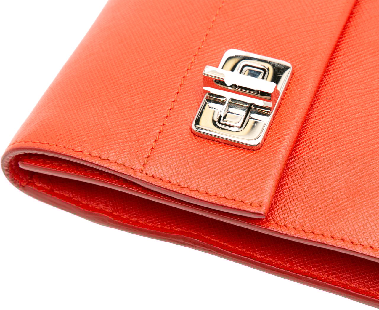 Prada Saffiano Flap Clutch Rood