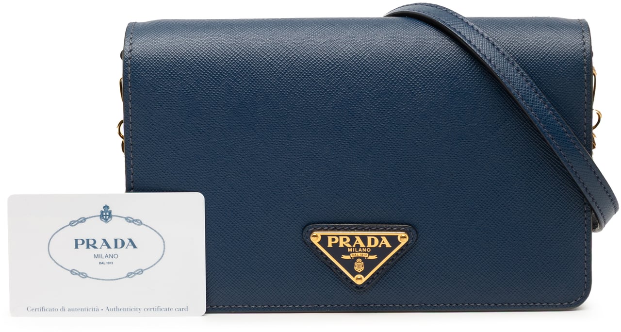 Prada Saffiano Crossbdoy Blauw