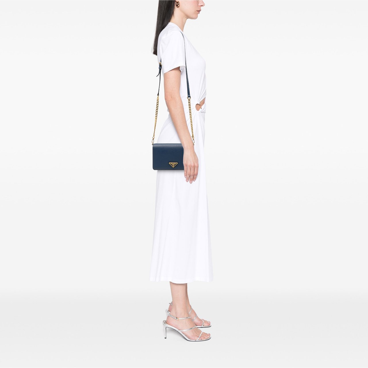 Prada Saffiano Crossbdoy Blauw