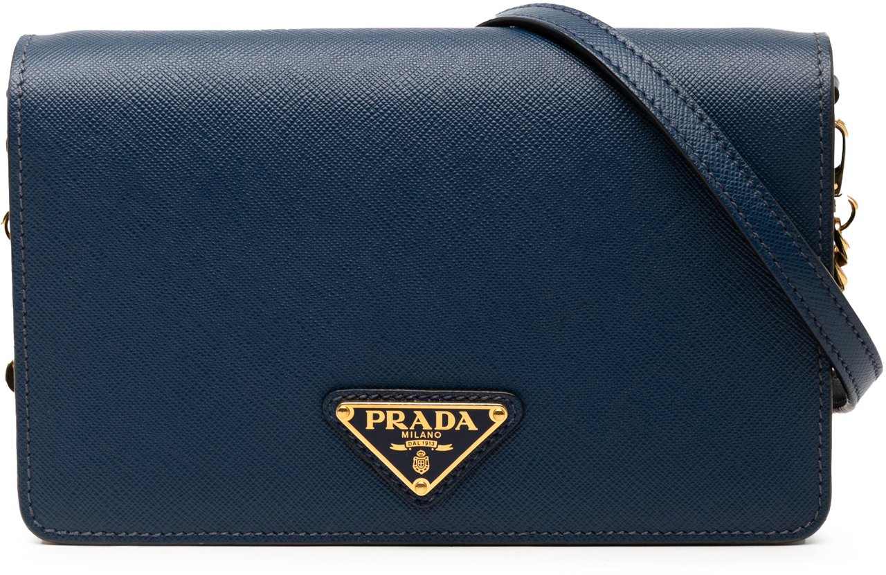 Prada Saffiano Crossbdoy Blauw