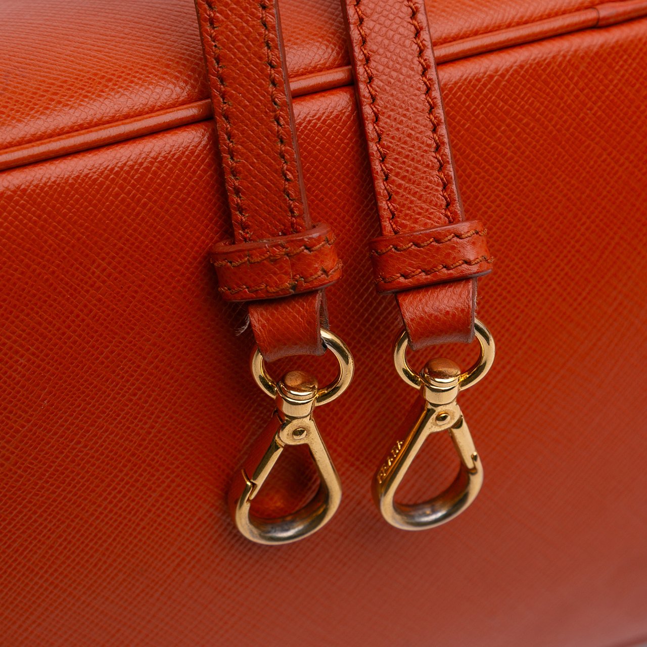 Prada Medium Saffiano Lux Promenade Satchel Oranje