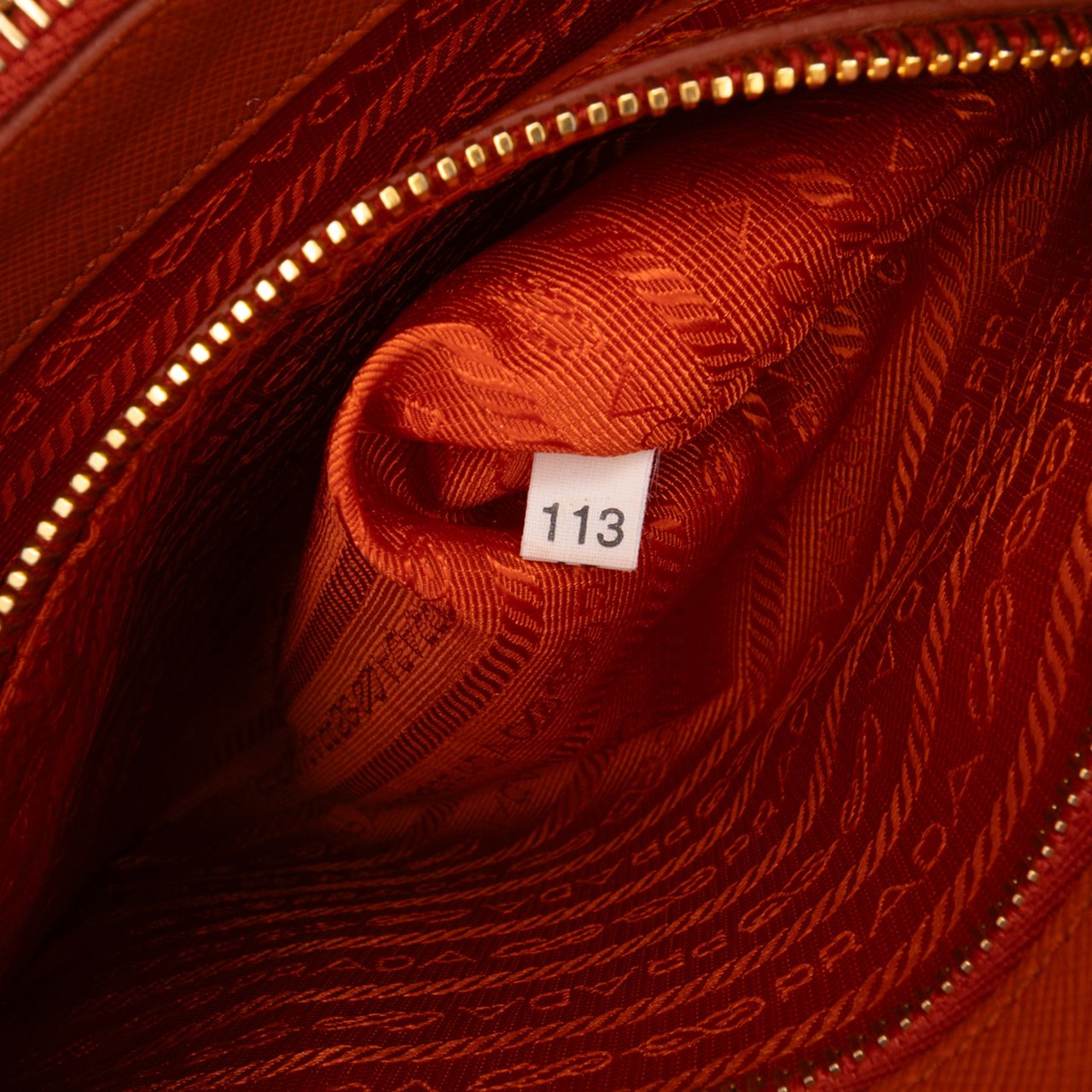 Prada Medium Saffiano Lux Promenade Satchel Oranje