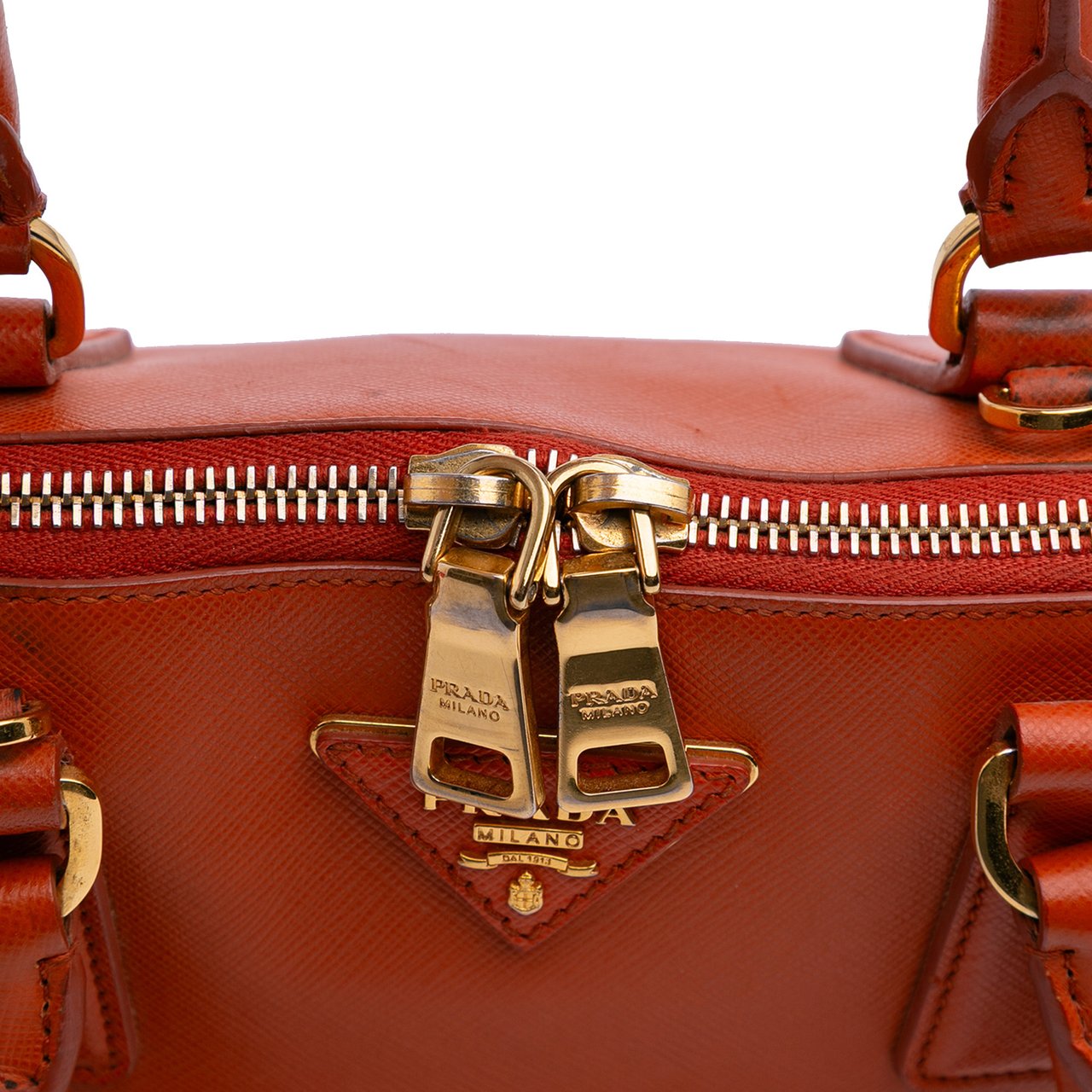 Prada Medium Saffiano Lux Promenade Satchel Oranje