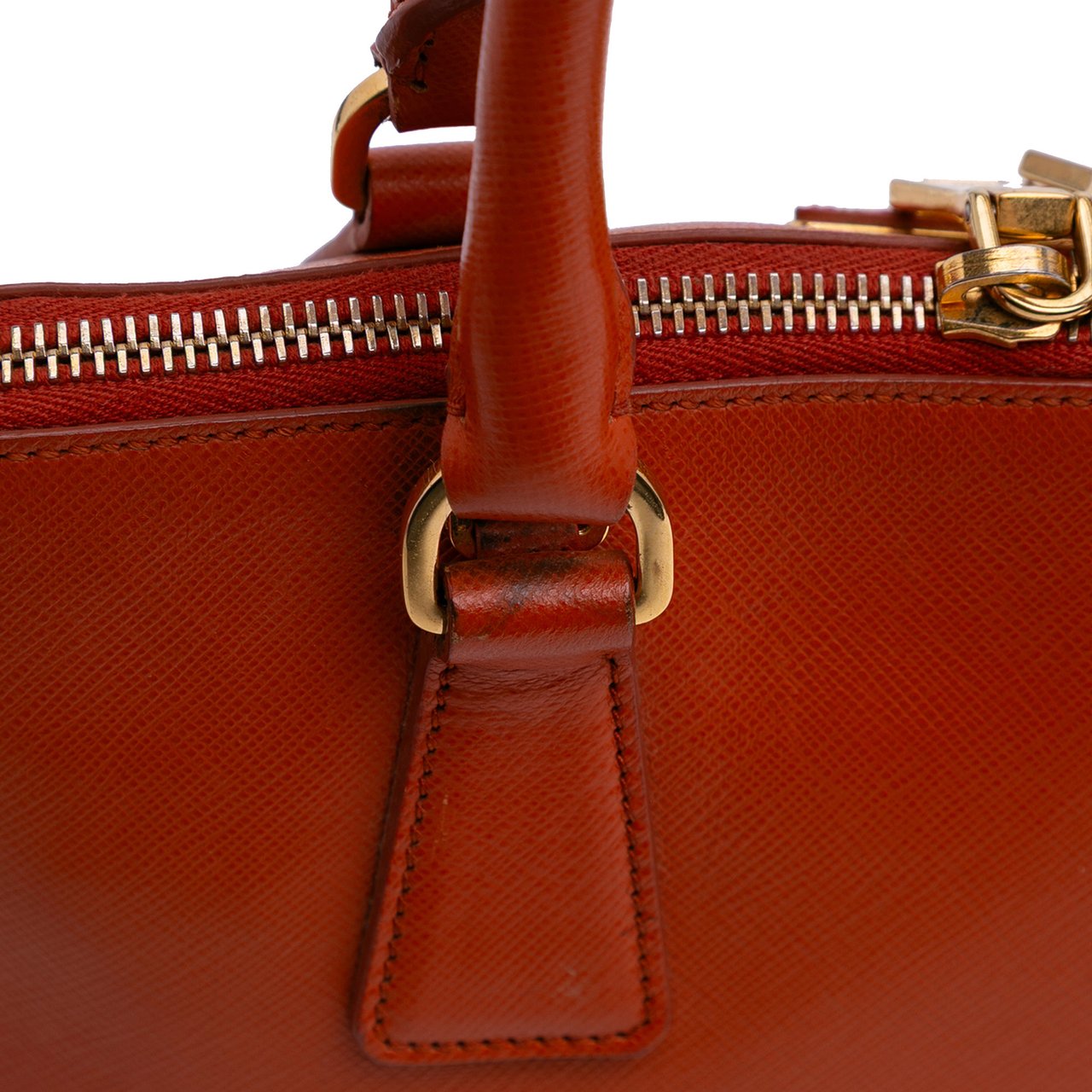 Prada Medium Saffiano Lux Promenade Satchel Oranje