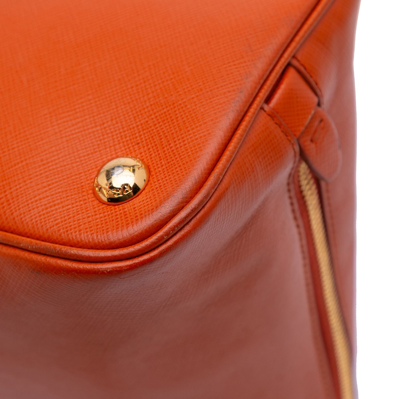 Prada Medium Saffiano Lux Promenade Satchel Oranje