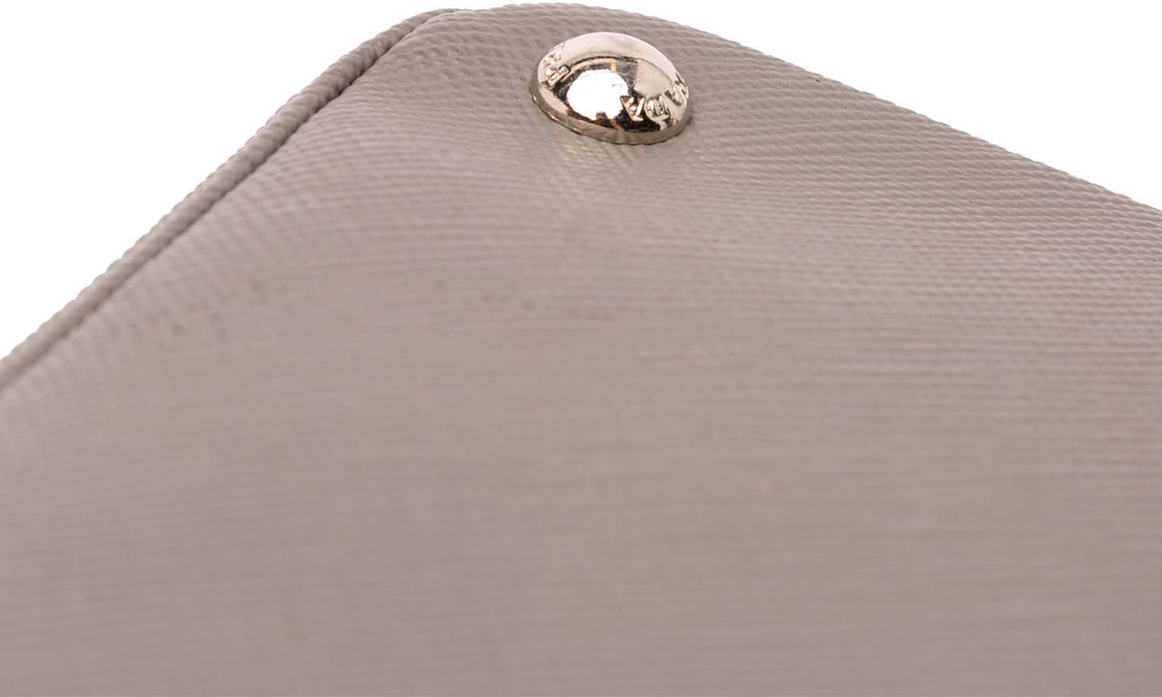 Prada Saffiano Cuir Turnlock Twin Satchel Grijs