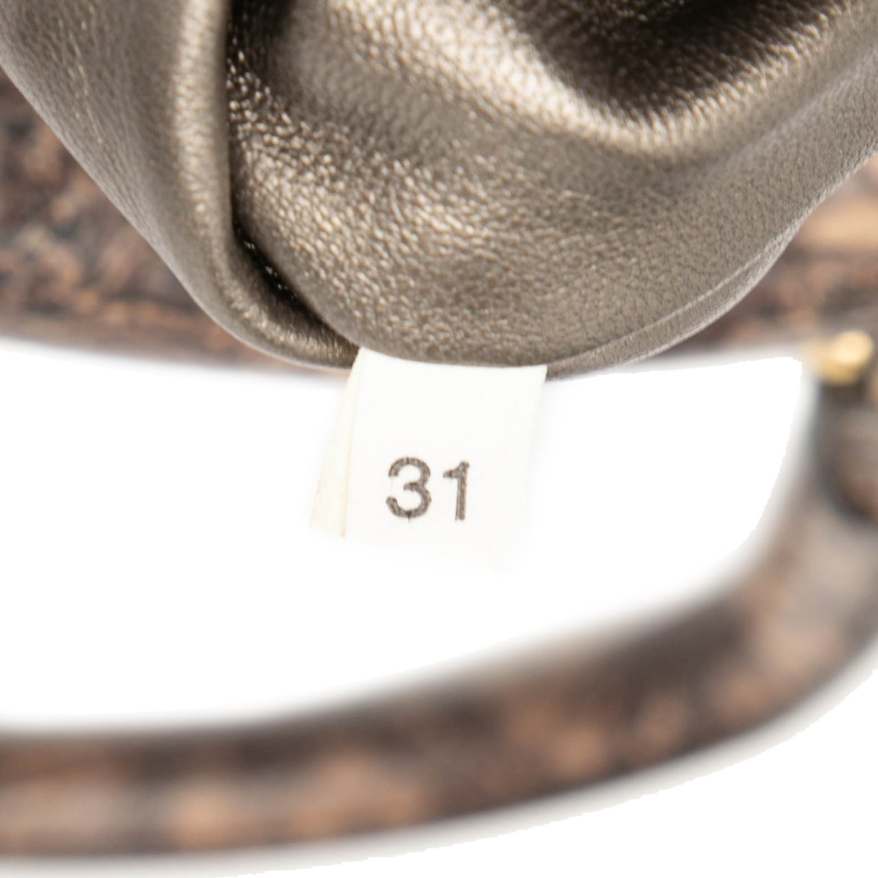 Prada Cervo Lux Lace Print Bauletto Handbag Bruin