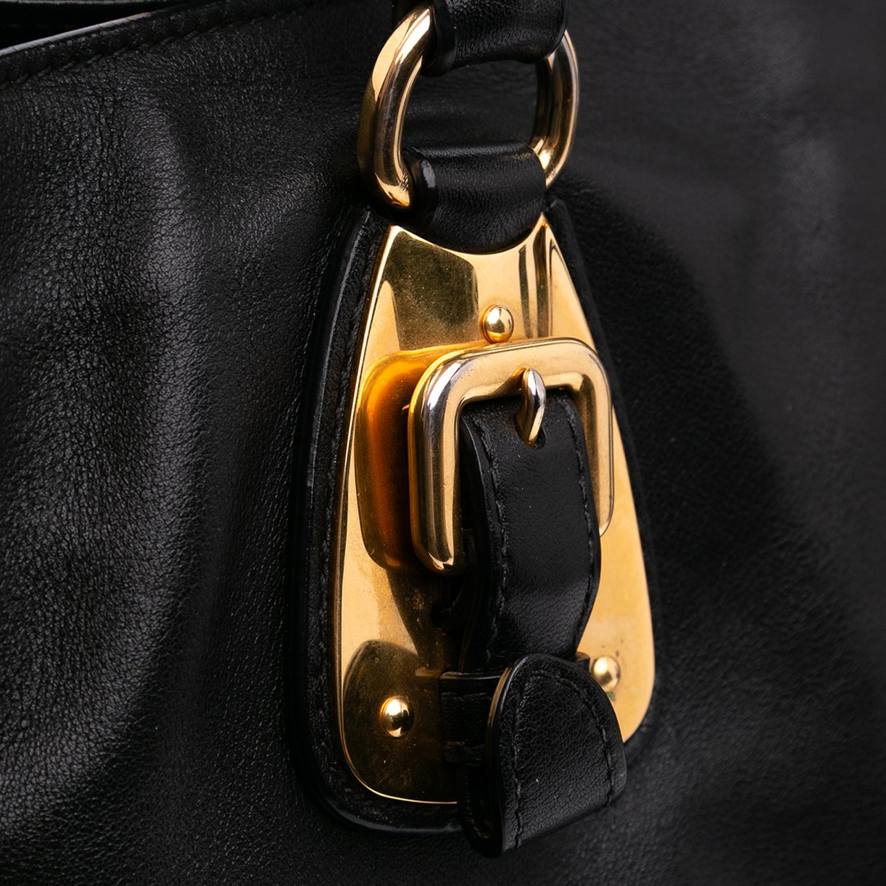 Prada Soft Calf Open Convertible Shopping Tote Zwart